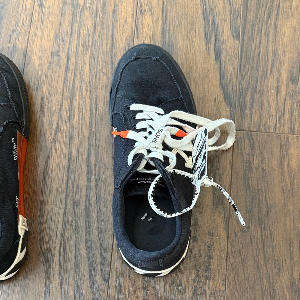 Off-White Black and White Striped Sneakers - Picture 7 of 10